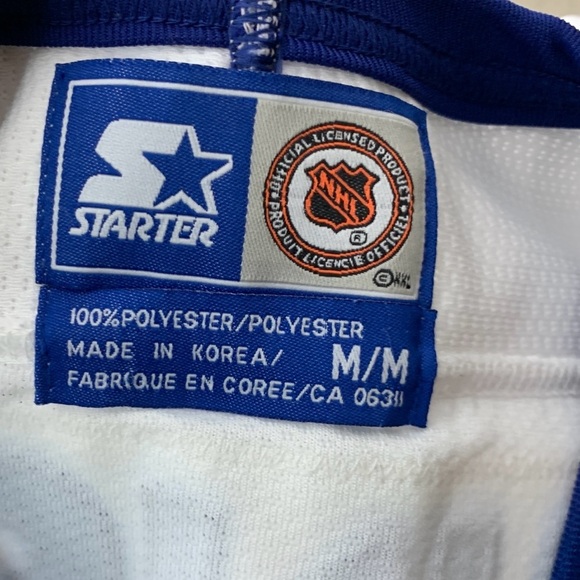 NHL Starter Jersey Vintage Size Medium Toronto Maple Leafs Mike Johnson 20 White - Picture 10 of 12